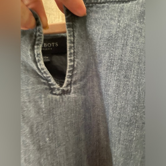 Talbots Chambray denim dress. Size 20w. 3/4 sleeves with tie. 100 cotton - Picture 7 of 9